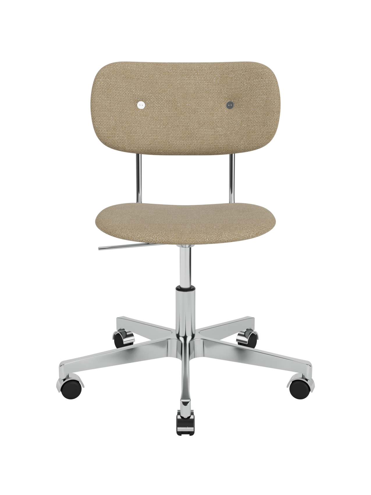 Fully Upholstered Task Chair Polished Aluminium Base, Height-Adjustable