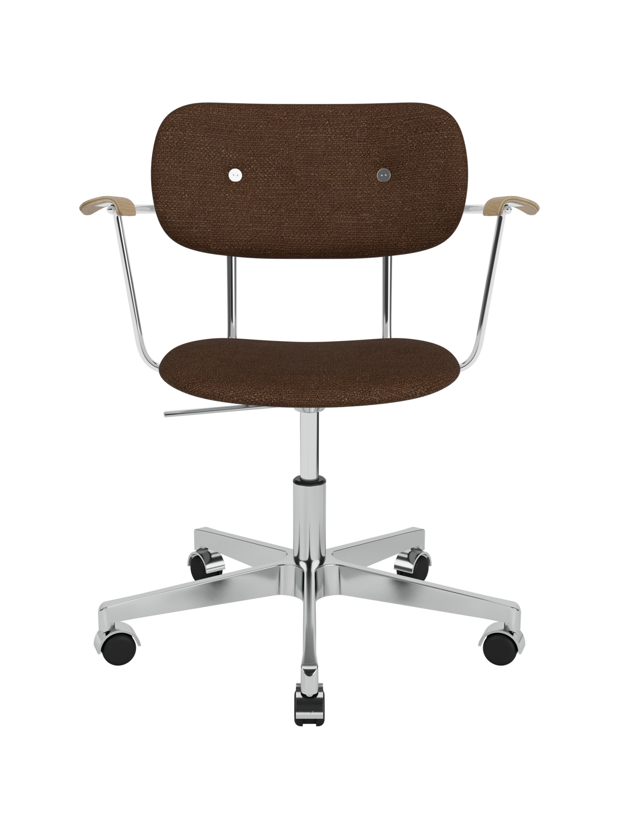 Fully Upholstered Task Chair with Armrests Polished Aluminium Base
