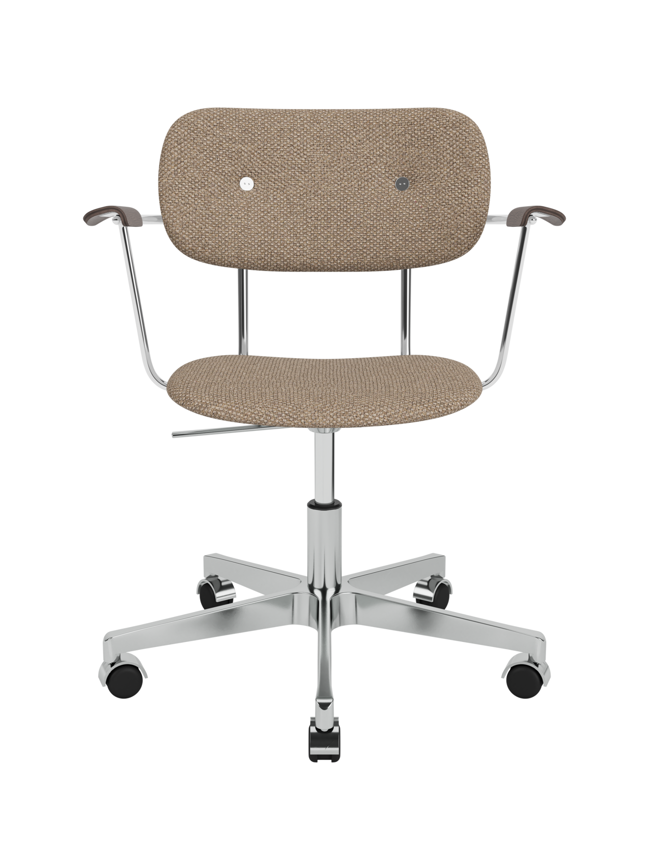 Fully Upholstered Task Chair with Armrests Polished Aluminium Base