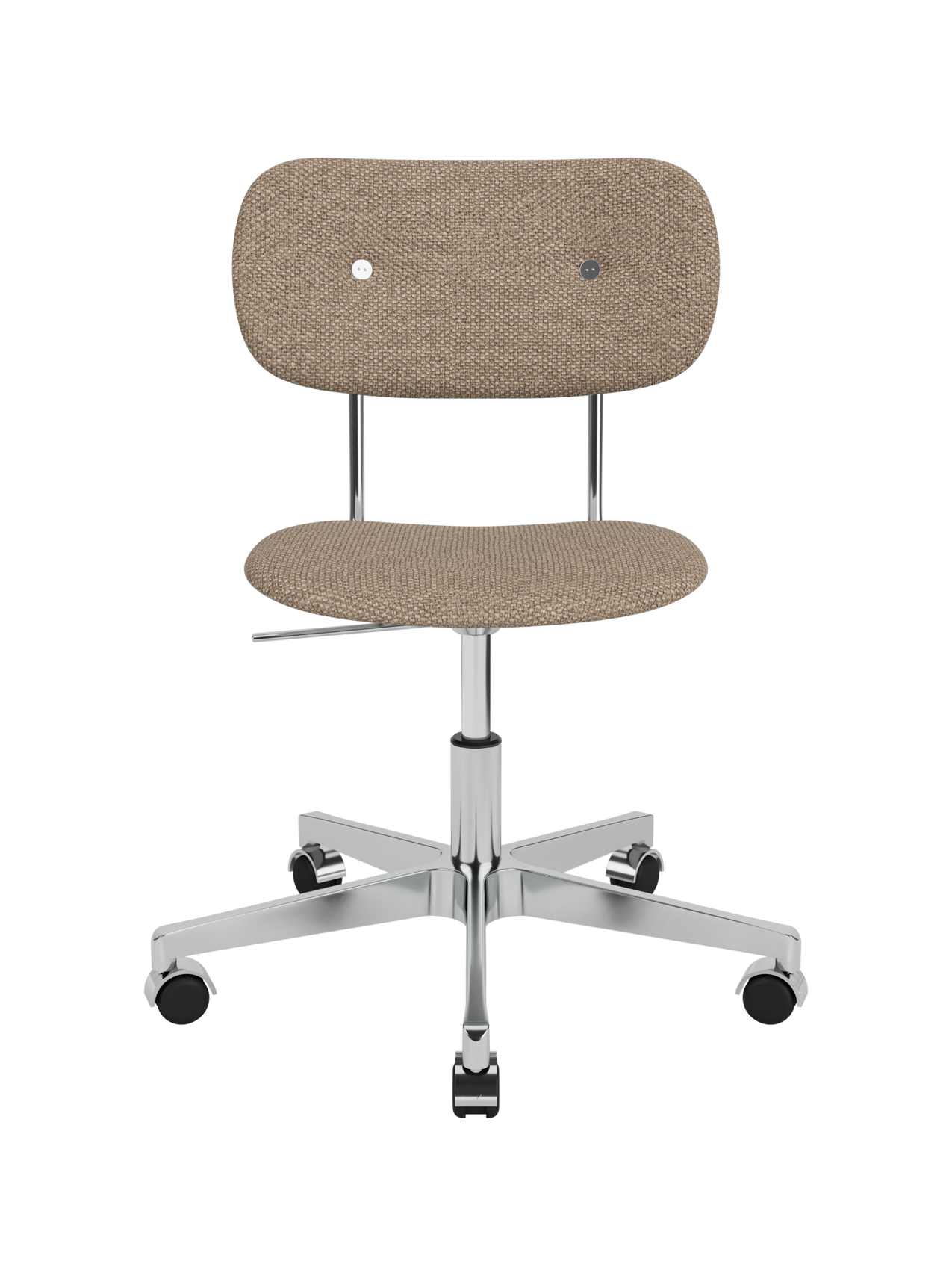Fully Upholstered Task Chair Polished Aluminium Base, Height-Adjustable