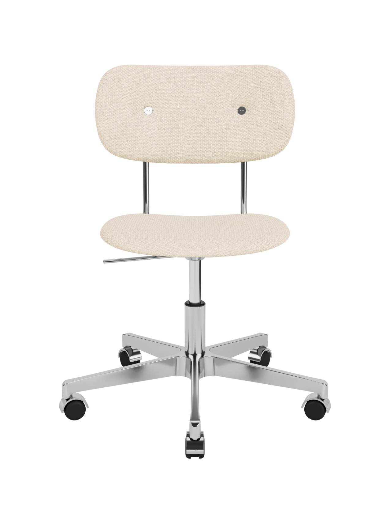 Fully Upholstered Task Chair Polished Aluminium Base, Height-Adjustable