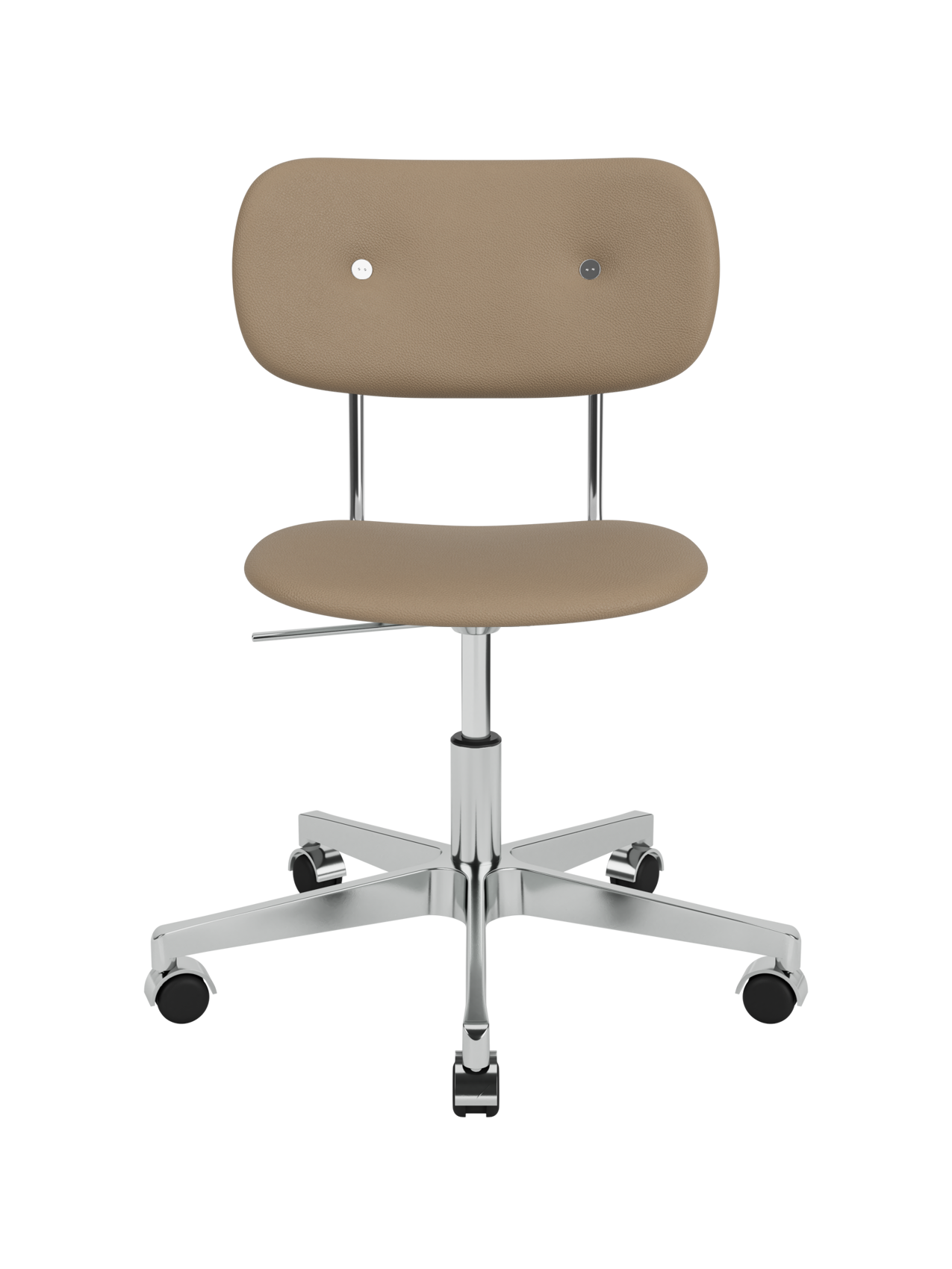 Fully Upholstered Task Chair Polished Aluminium Base, Height-Adjustable
