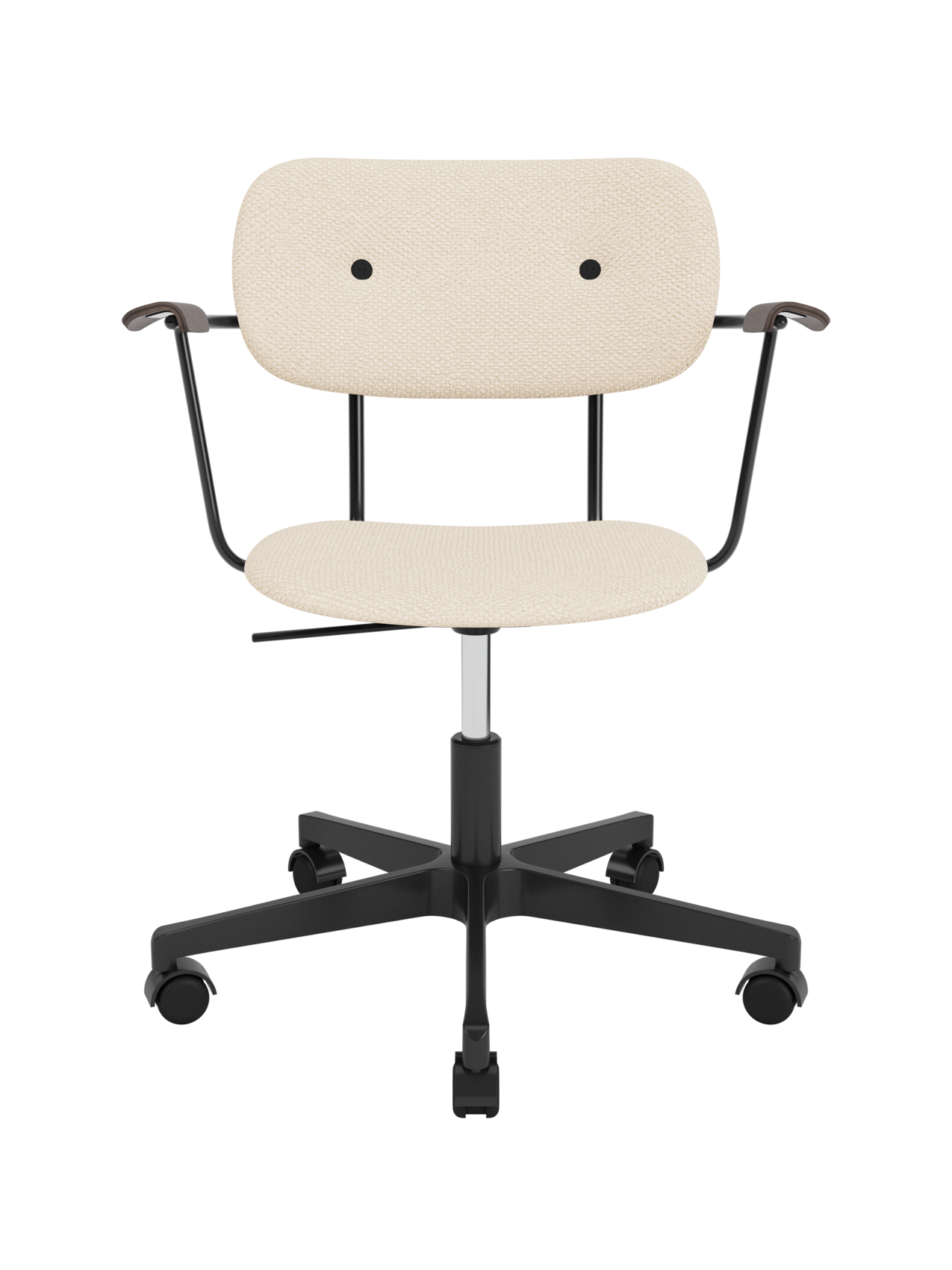 Fully Upholstered Task Chair with Armrests Black Swivel Base