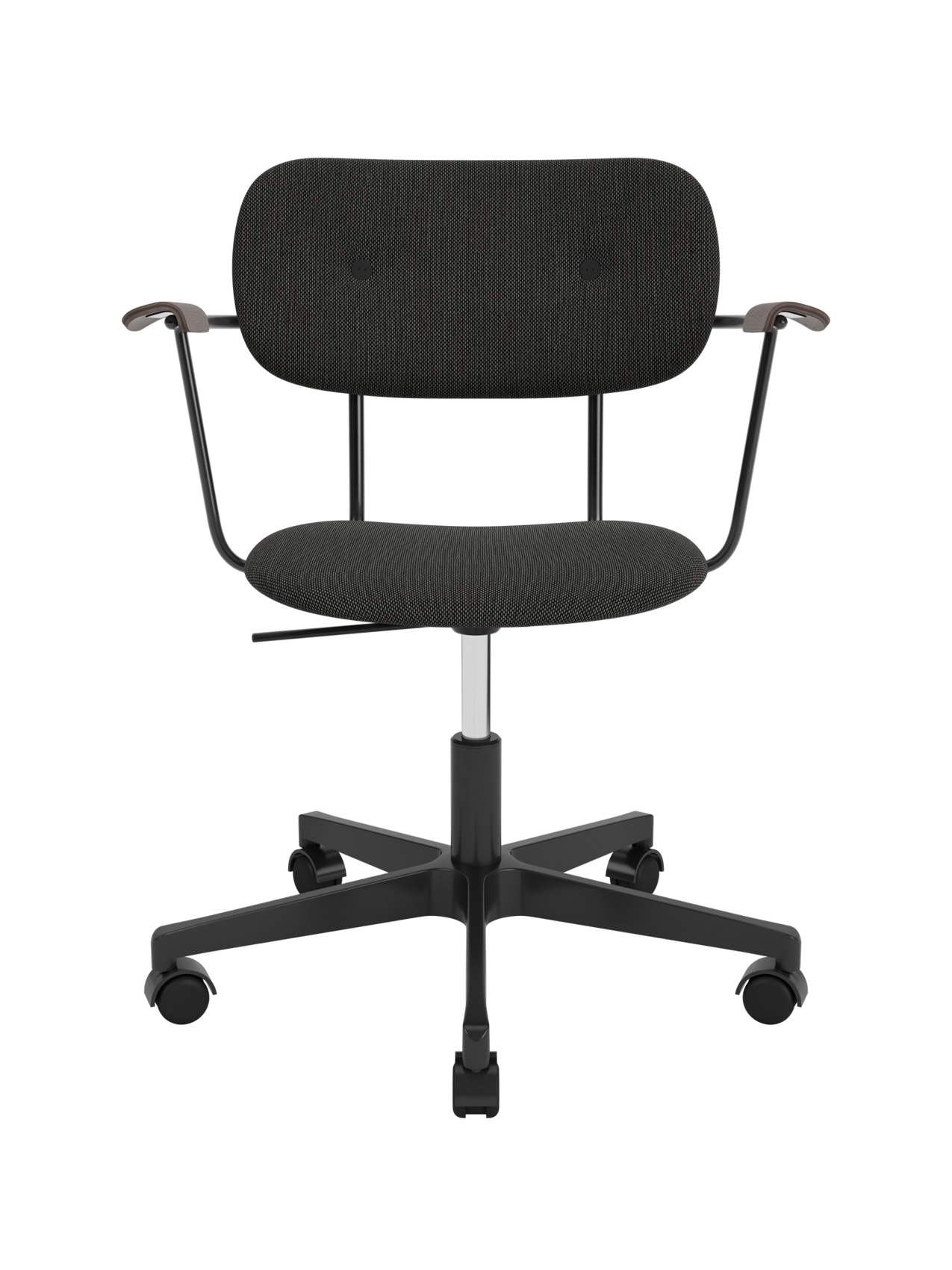 Fully Upholstered Task Chair with Armrests Black Swivel Base