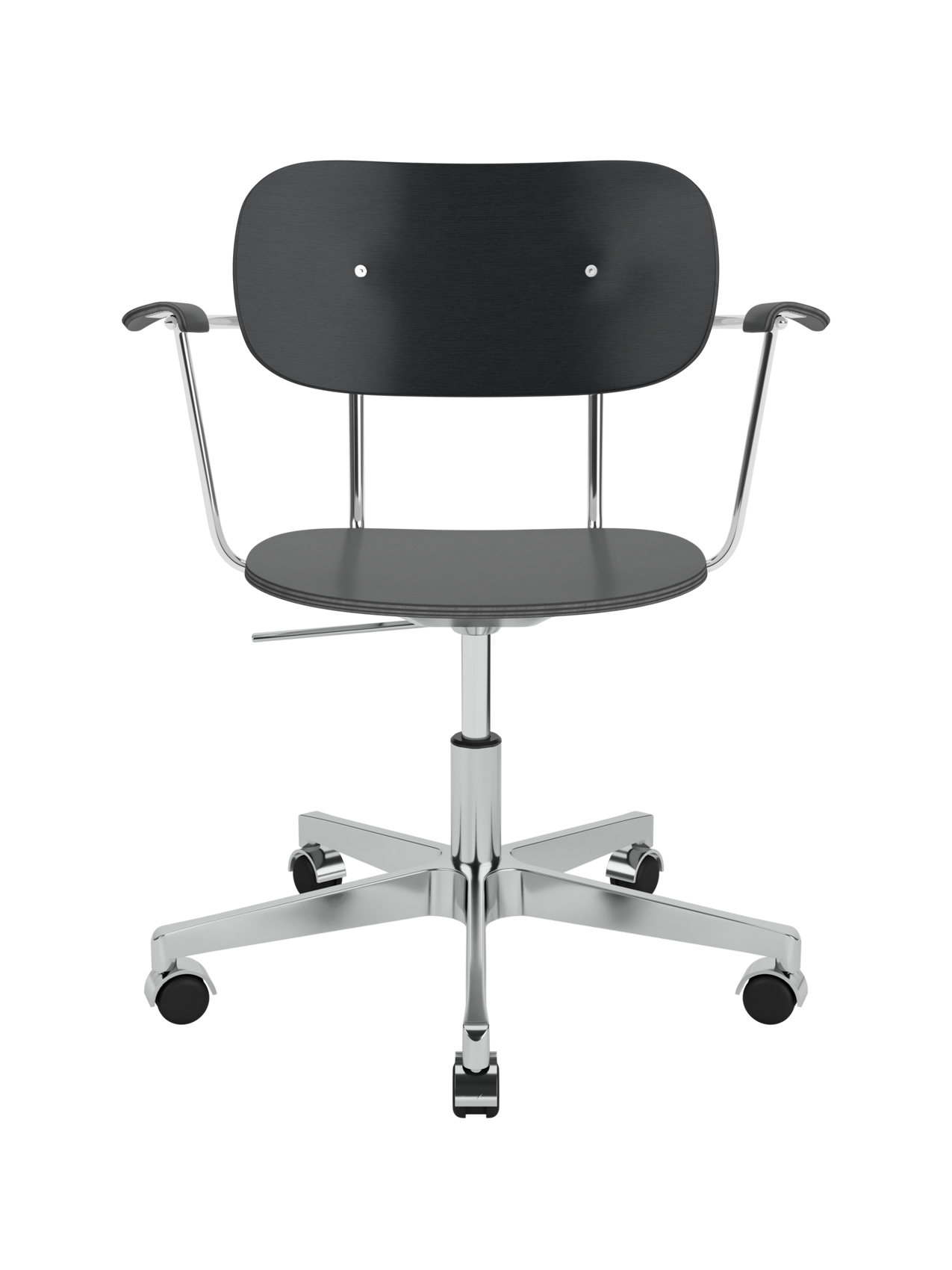 Task Chair with Wood Veneer ¨C Height-Adjustable, Flex Tilt, Swivel Base