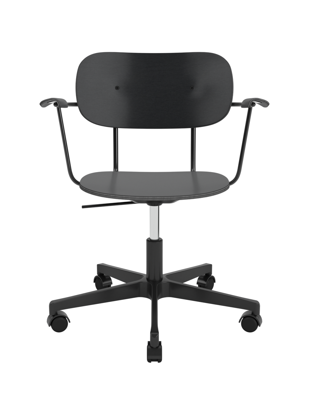 Task Chair with Wood Veneer ¨C Height-Adjustable, Flex Tilt, Swivel Base