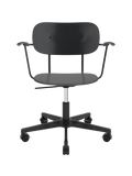 Task Chair with Wood Veneer ¨C Height-Adjustable, Flex Tilt, Swivel Base