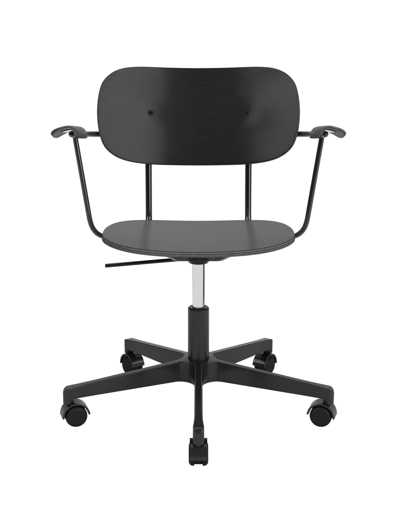 Task Chair with Wood Veneer ¨C Height-Adjustable, Flex Tilt, Swivel Base