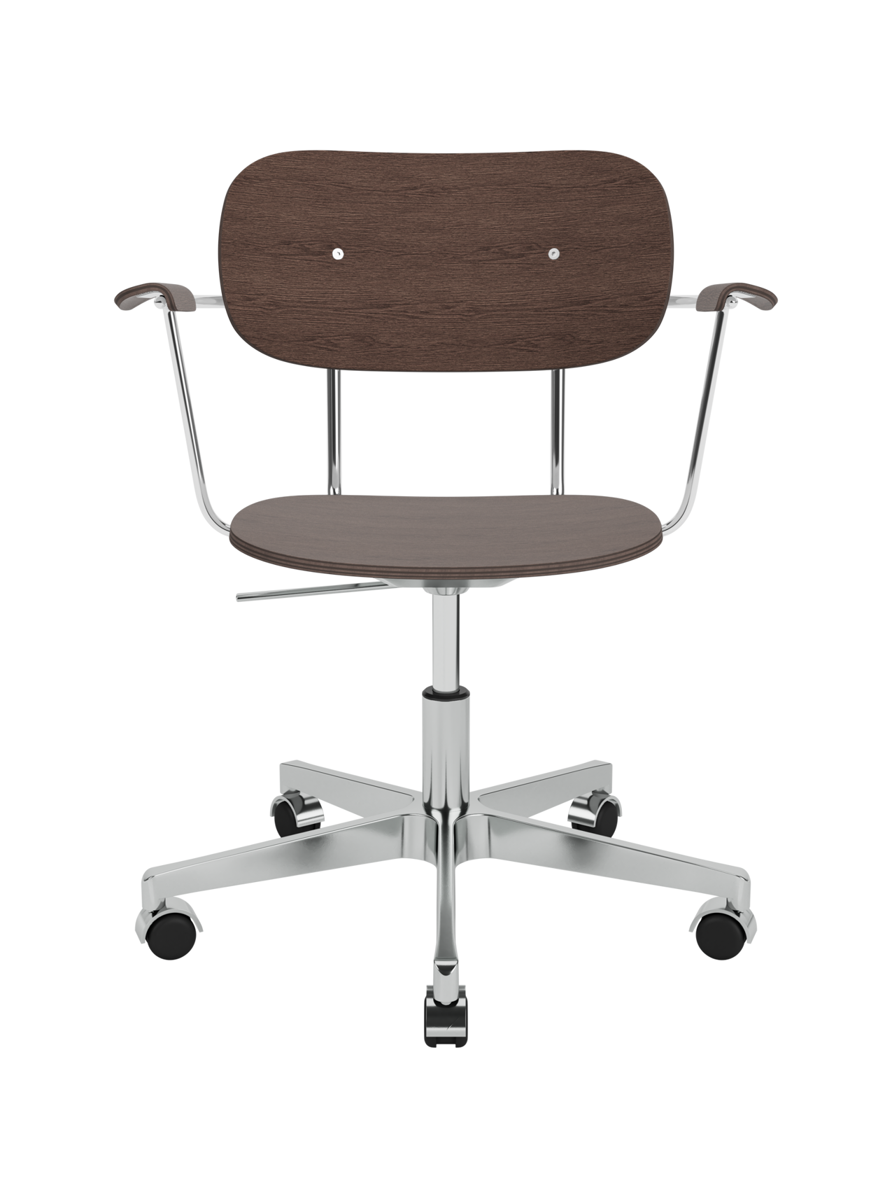 Task Chair with Wood Veneer ¨C Height-Adjustable, Flex Tilt, Swivel Base