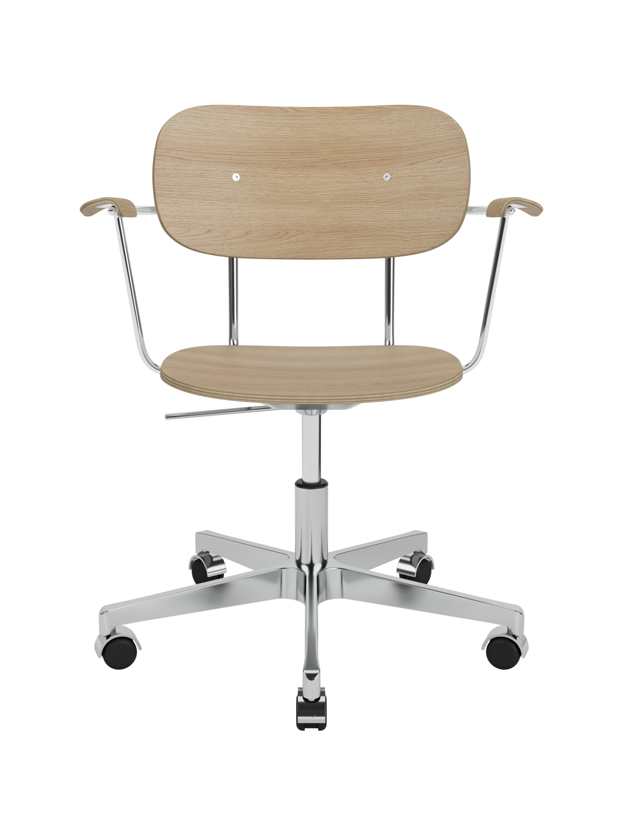 Task Chair with Wood Veneer ¨C Height-Adjustable, Flex Tilt, Swivel Base