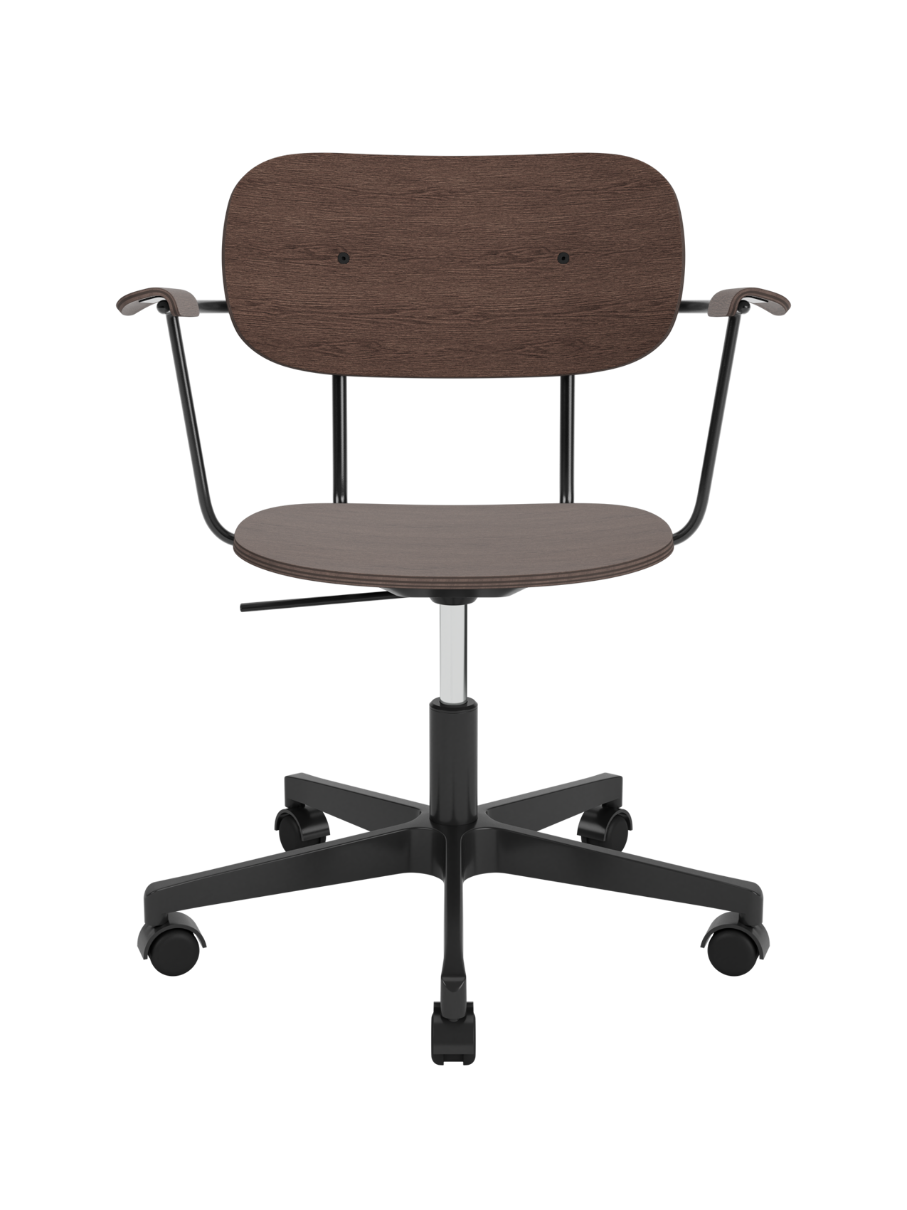 Task Chair with Wood Veneer ¨C Height-Adjustable, Flex Tilt, Swivel Base