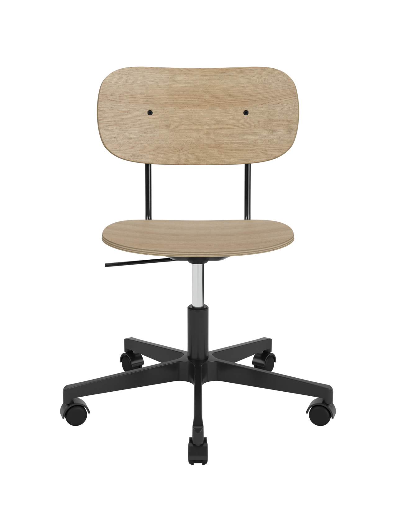 Task Chair with Wood Veneer ¨C Height-Adjustable, Flex Tilt, Swivel Base