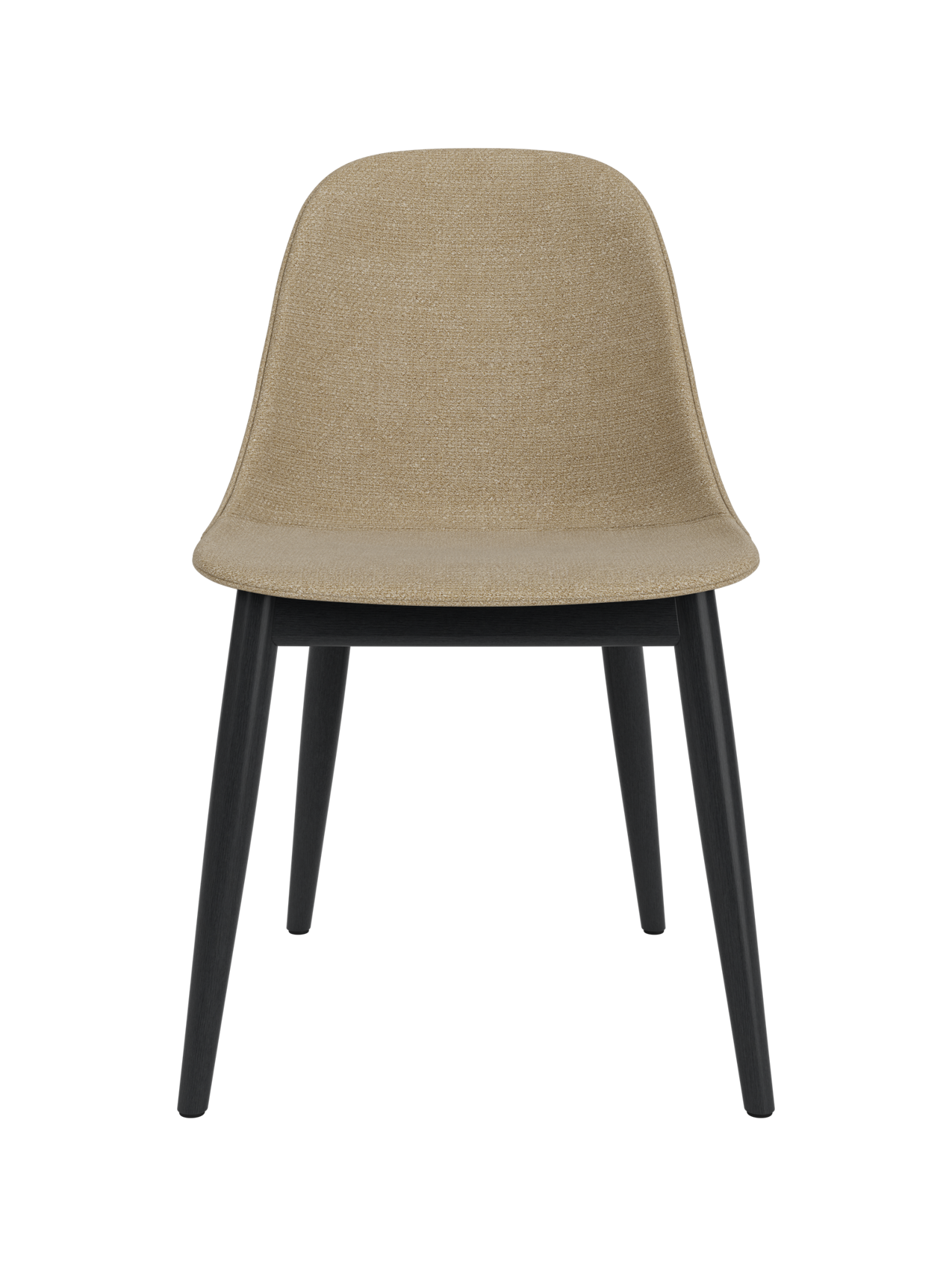 Side Dining Chair, Wooden Base ¨C Compact Shell, Textile or Leather