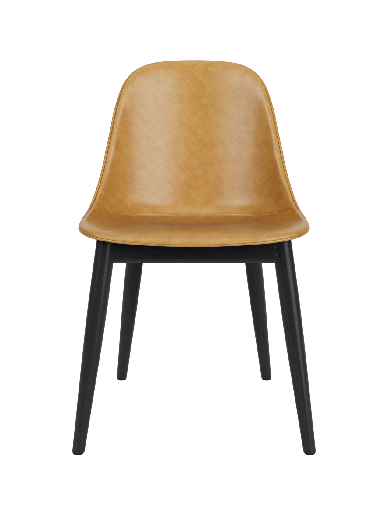 Side Dining Chair, Wooden Base ¨C Compact Shell, Textile or Leather