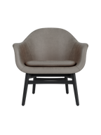 Lounge Chair on Solid Wood Frame Curved Shell, Angled Backrest