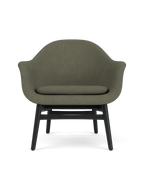 Lounge Chair on Solid Wood Frame Curved Shell, Angled Backrest