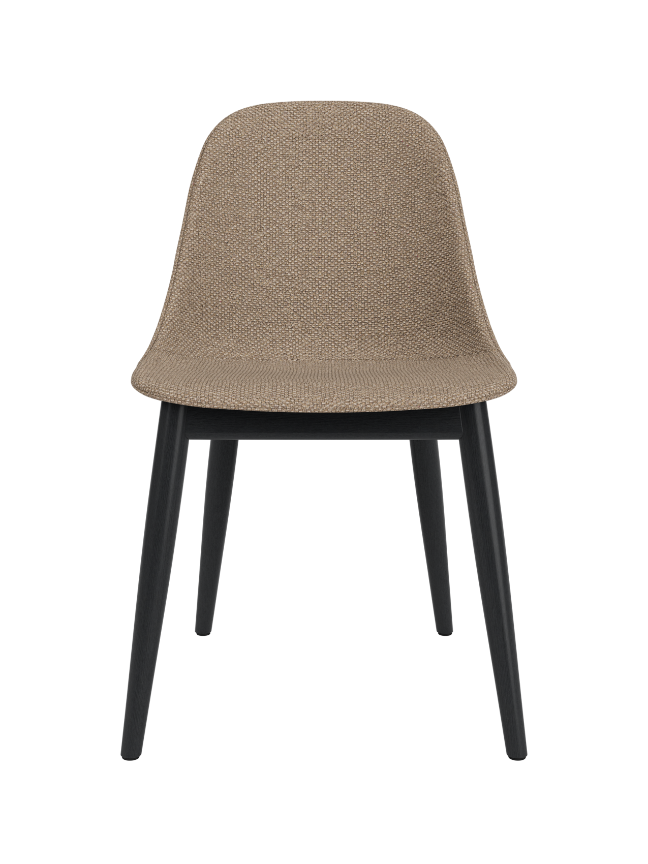 Side Dining Chair, Wooden Base ¨C Compact Shell, Textile or Leather
