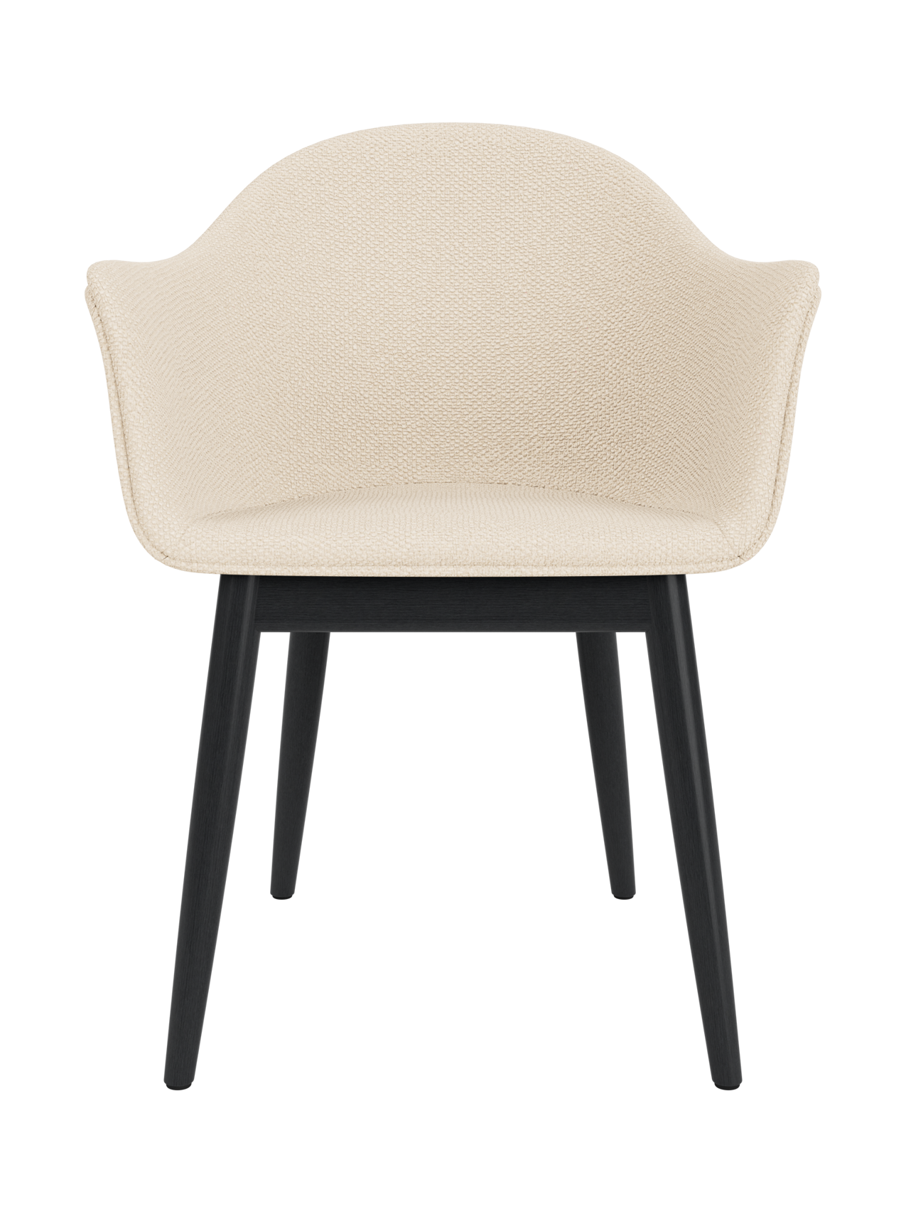 Upholstered Dining Chair, Wooden Base ¨C High Back, Outward Armrests