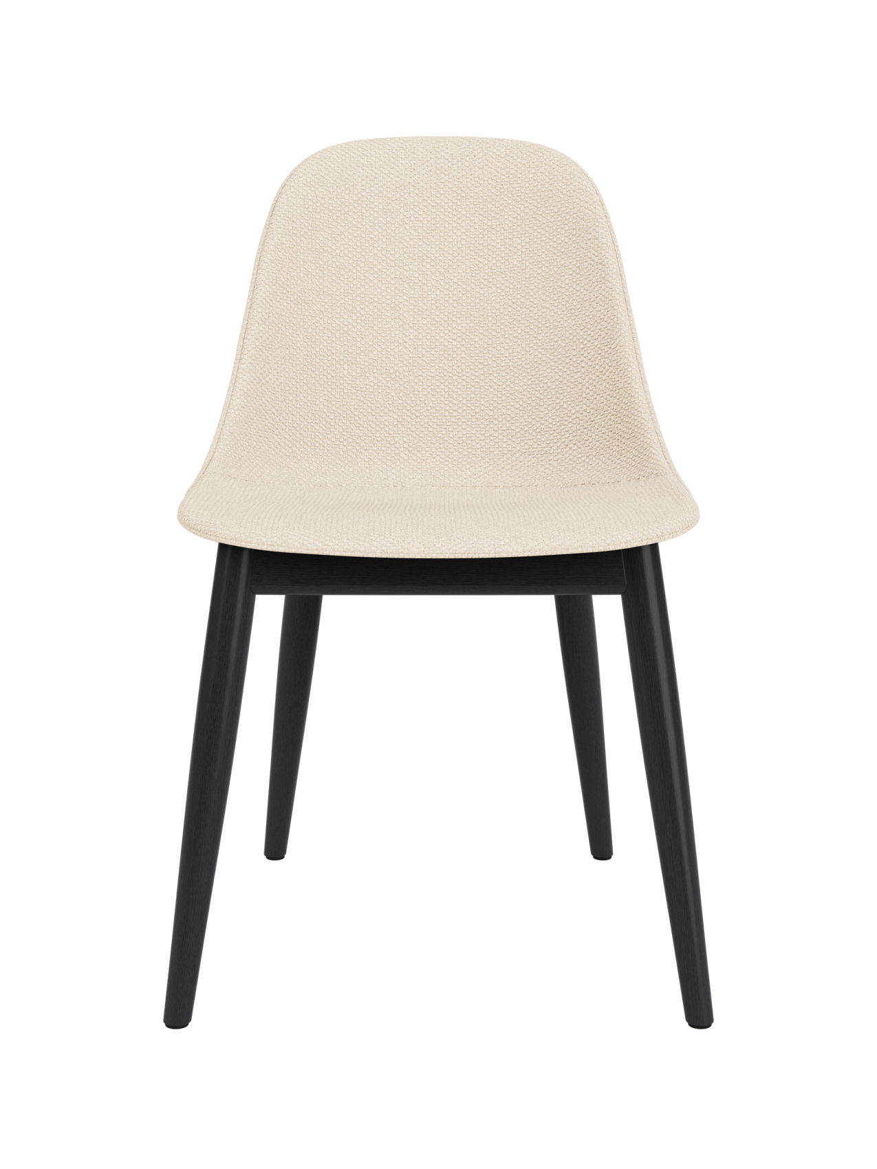 Side Dining Chair, Wooden Base ¨C Compact Shell, Textile or Leather