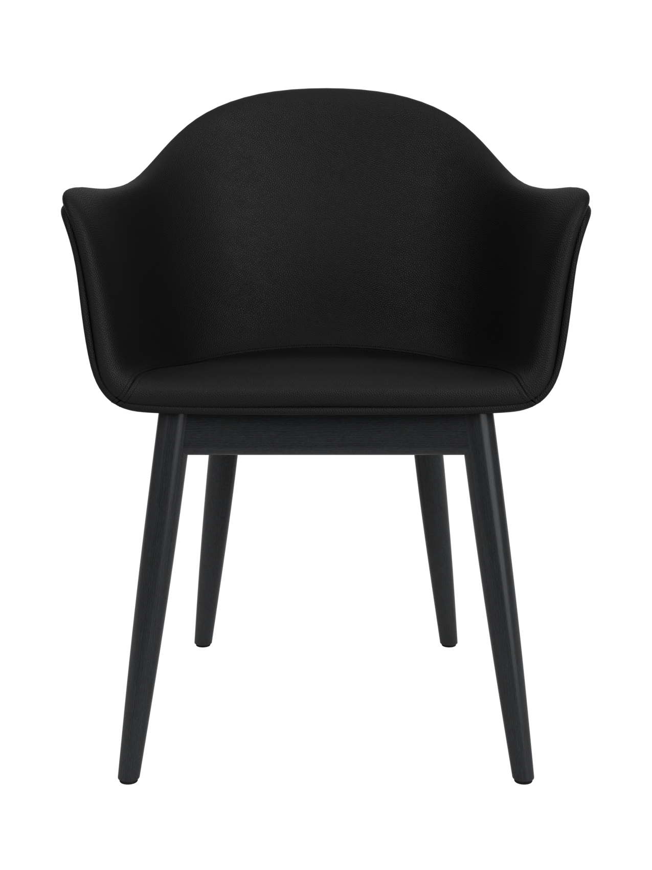 Upholstered Dining Chair, Wooden Base ¨C High Back, Outward Armrests