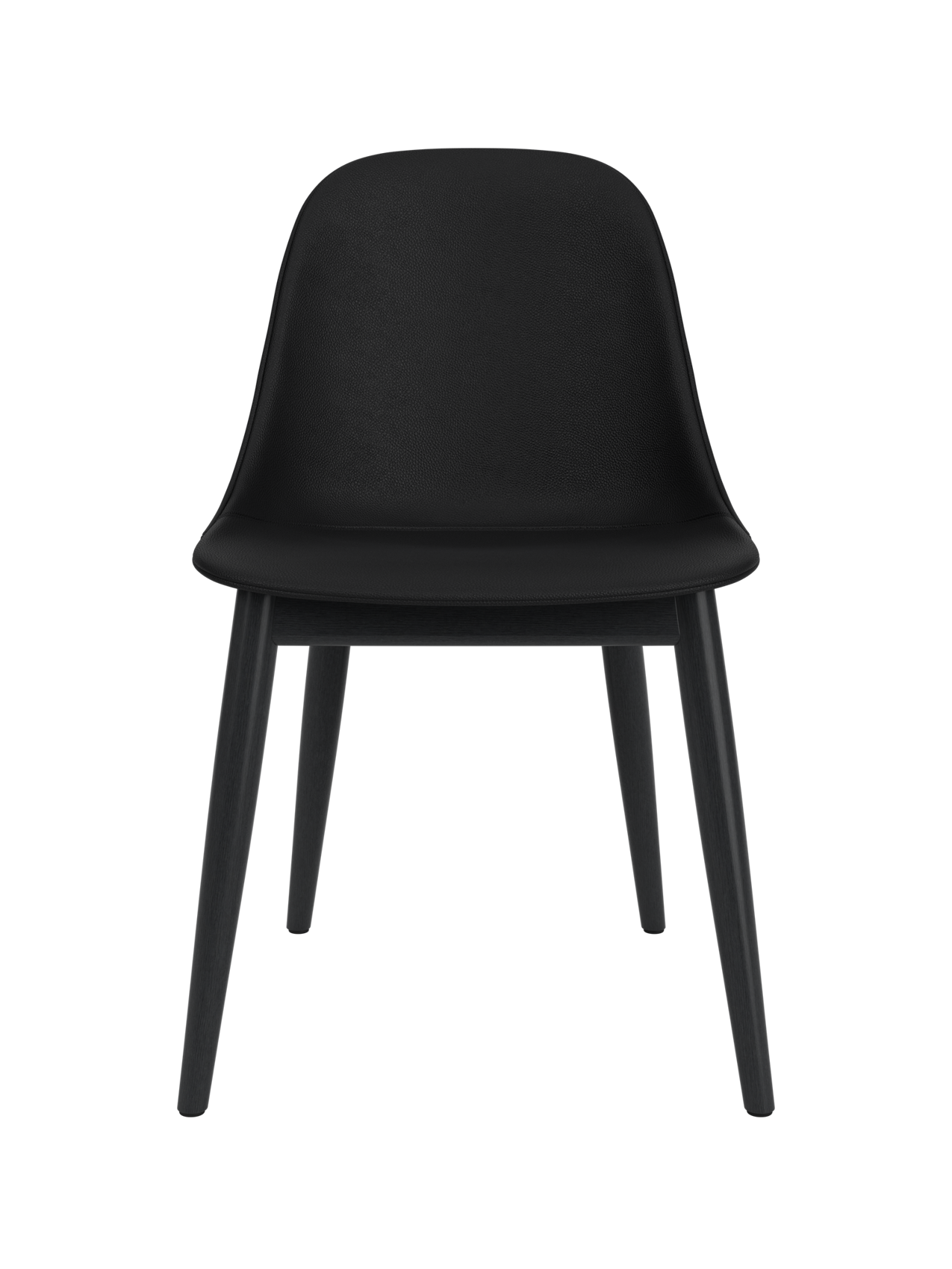Side Dining Chair, Wooden Base ¨C Compact Shell, Textile or Leather