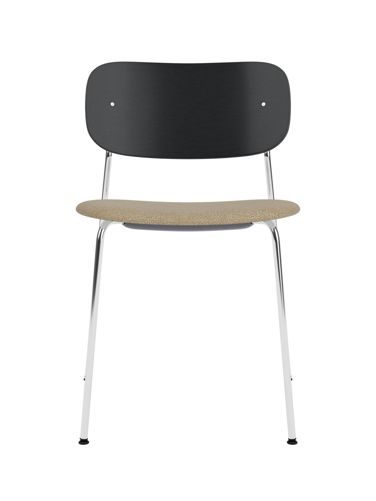Dining Chair, Upholstered Seat ¨C Chrome Base, Wide Veneer Back, Stackable