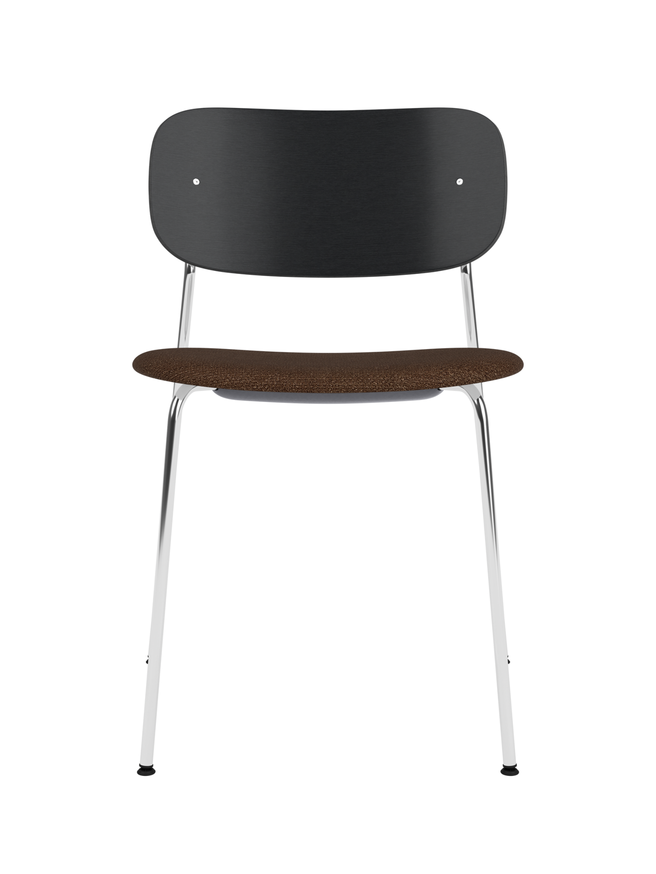 Dining Chair, Upholstered Seat ¨C Chrome Base, Wide Veneer Back, Stackable