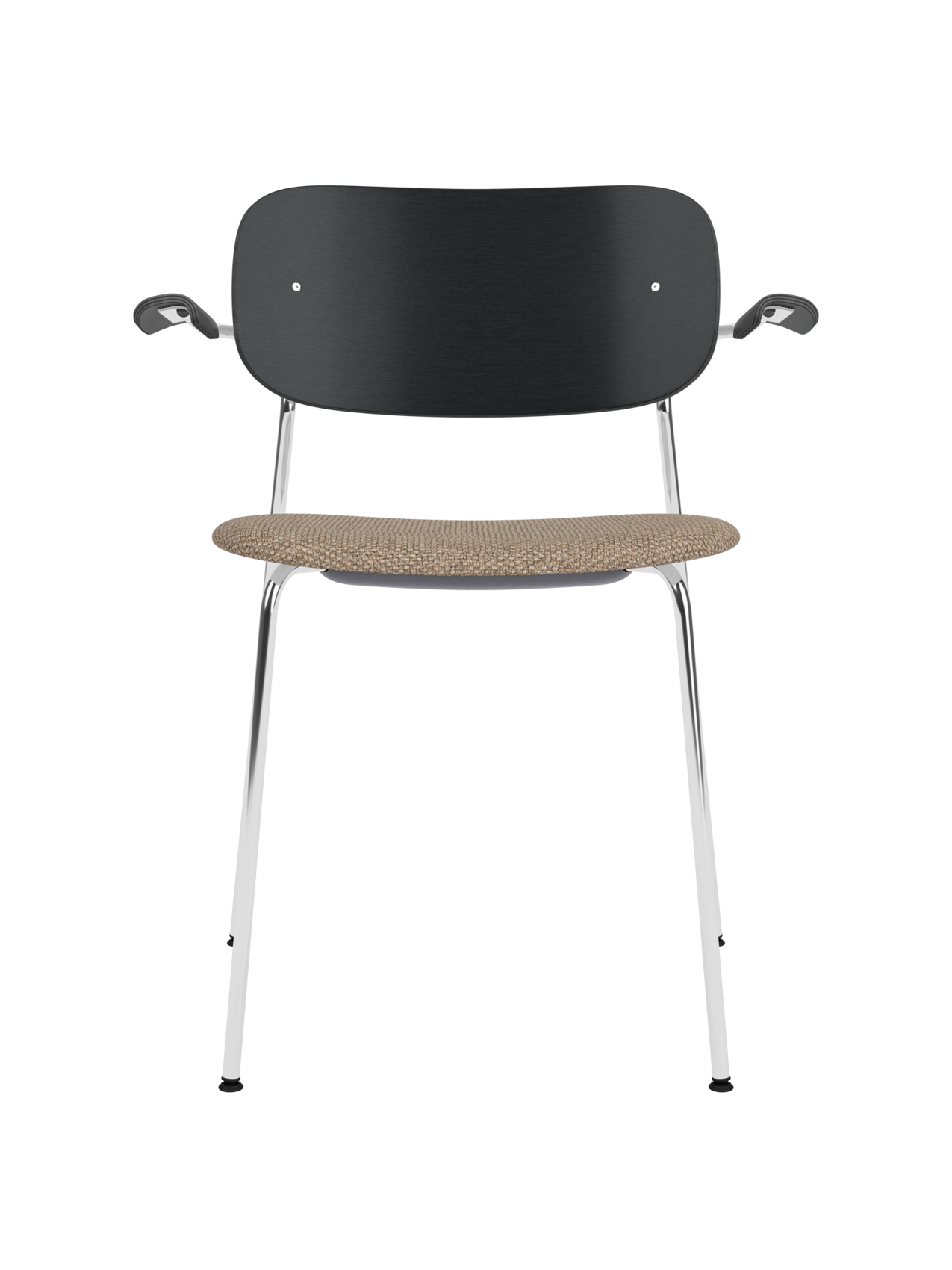 Dining Chair with Armrests, Upholstered Seat ¨C Chrome Base, Stackable