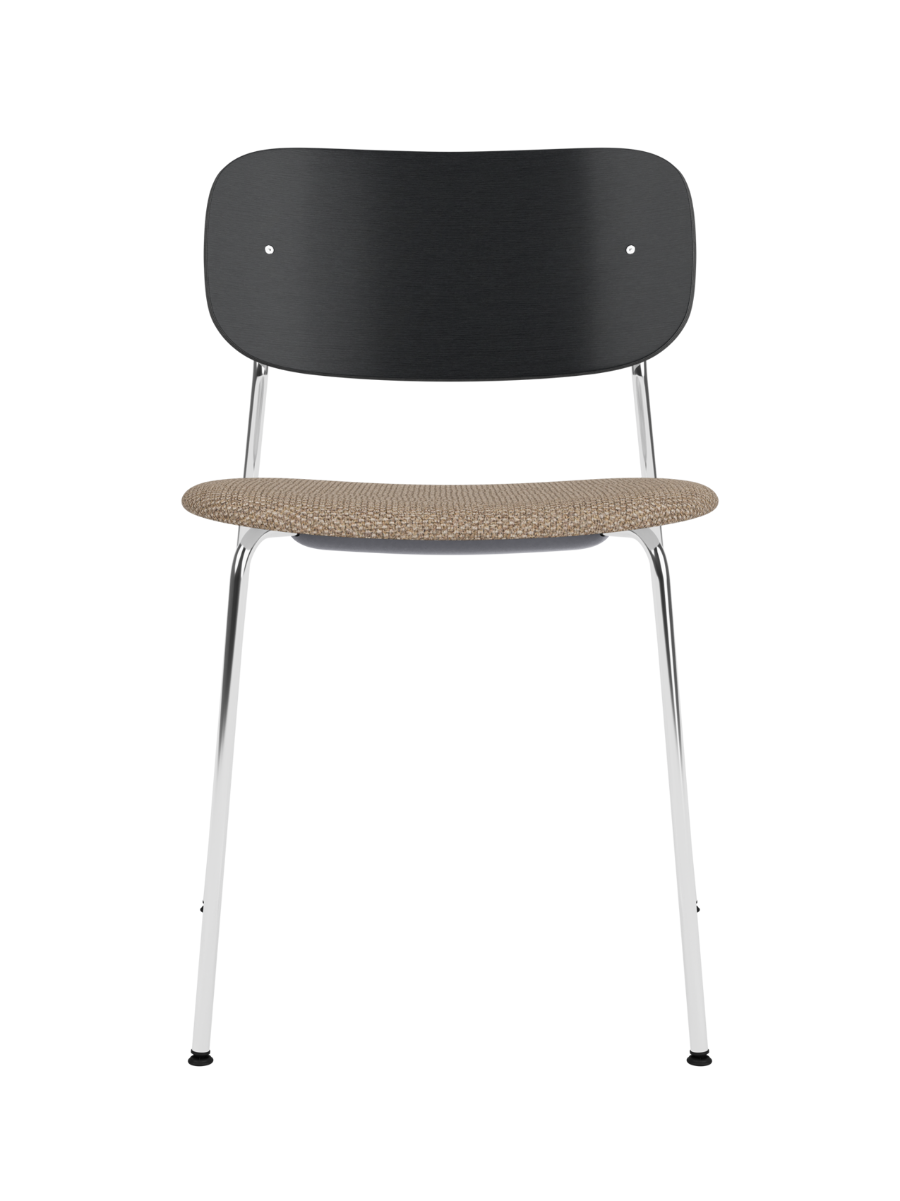 Dining Chair, Upholstered Seat ¨C Chrome Base, Wide Veneer Back, Stackable
