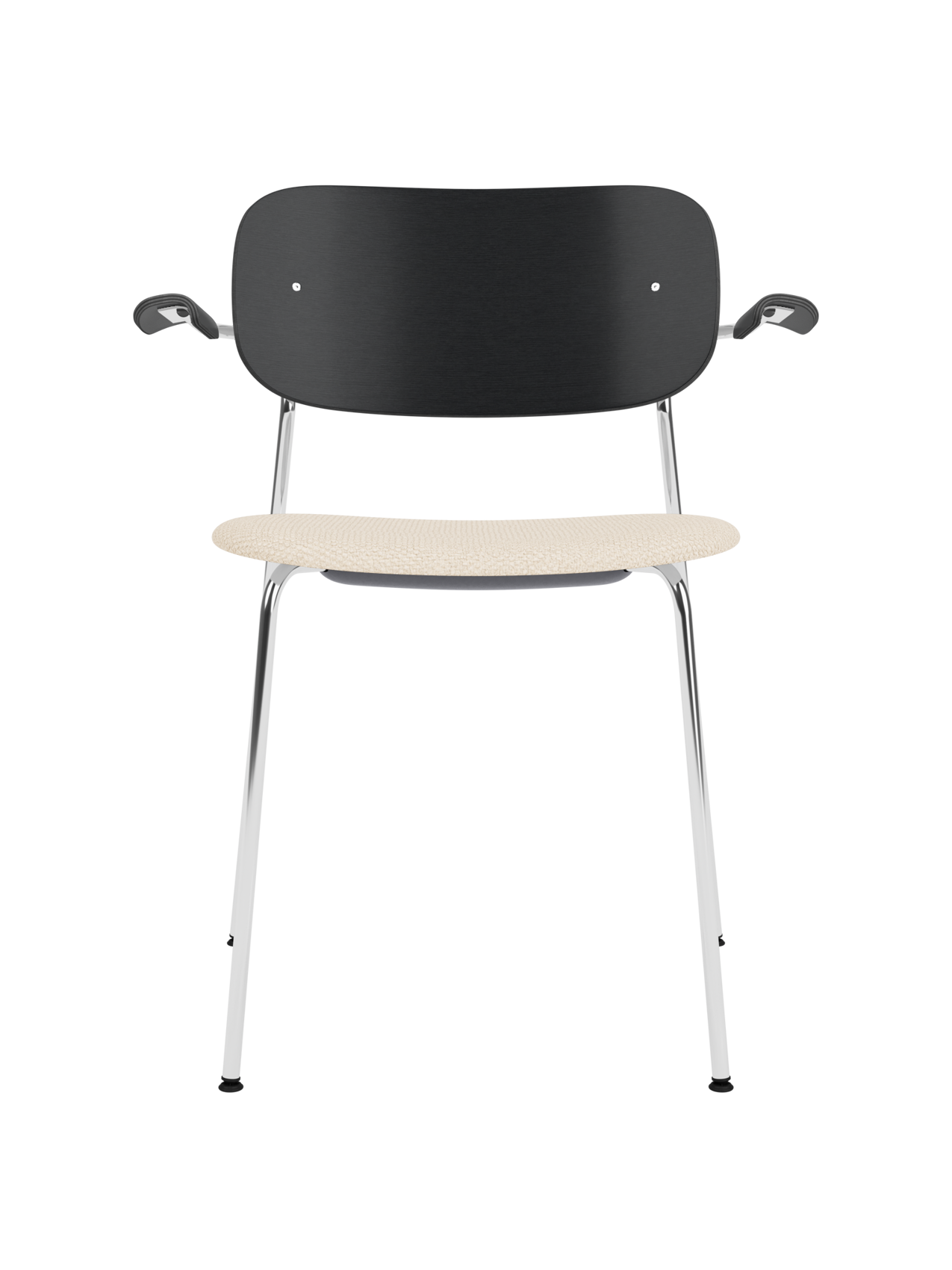 Dining Chair with Armrests, Upholstered Seat ¨C Chrome Base, Stackable