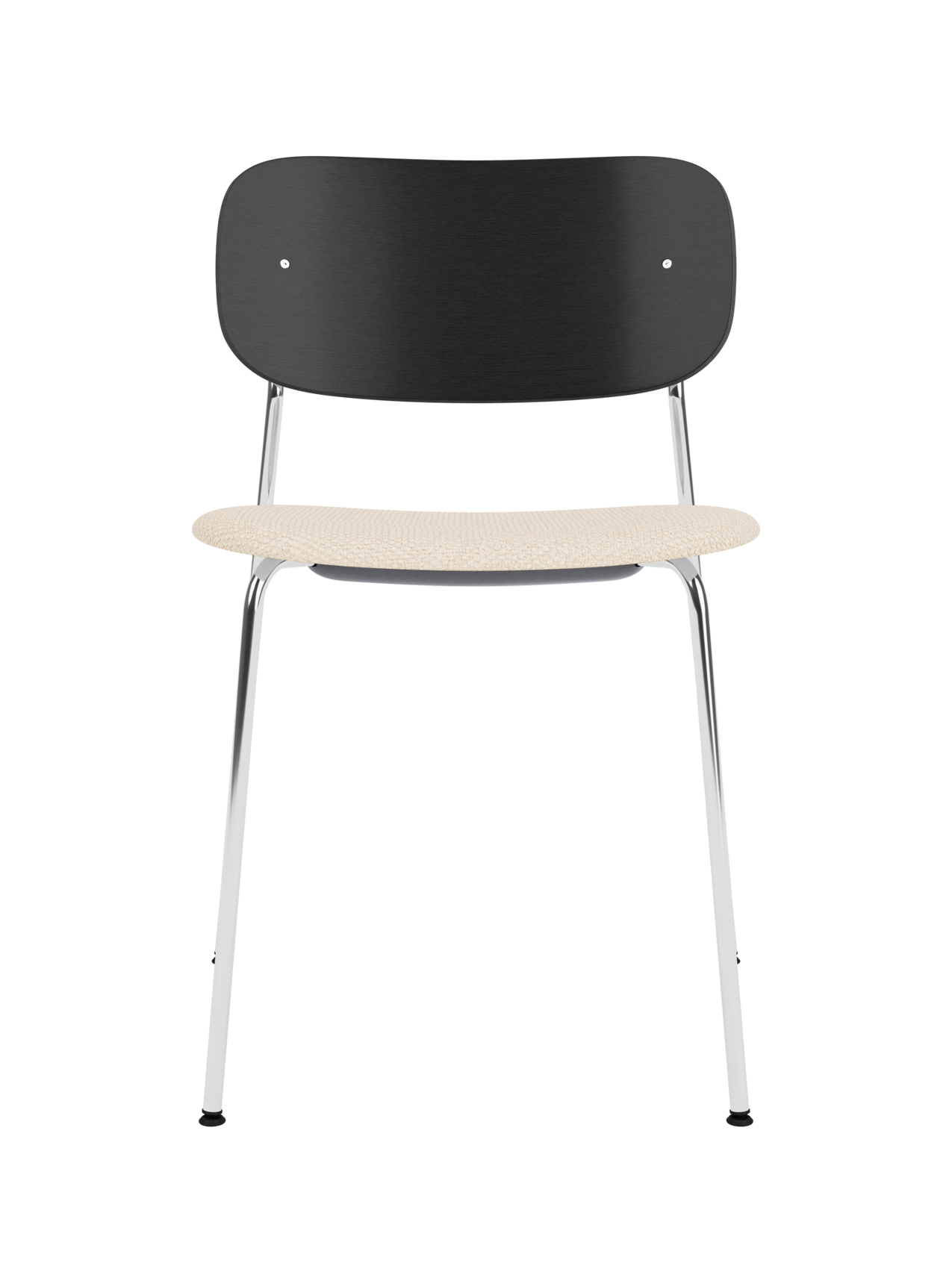 Dining Chair, Upholstered Seat ¨C Chrome Base, Wide Veneer Back, Stackable