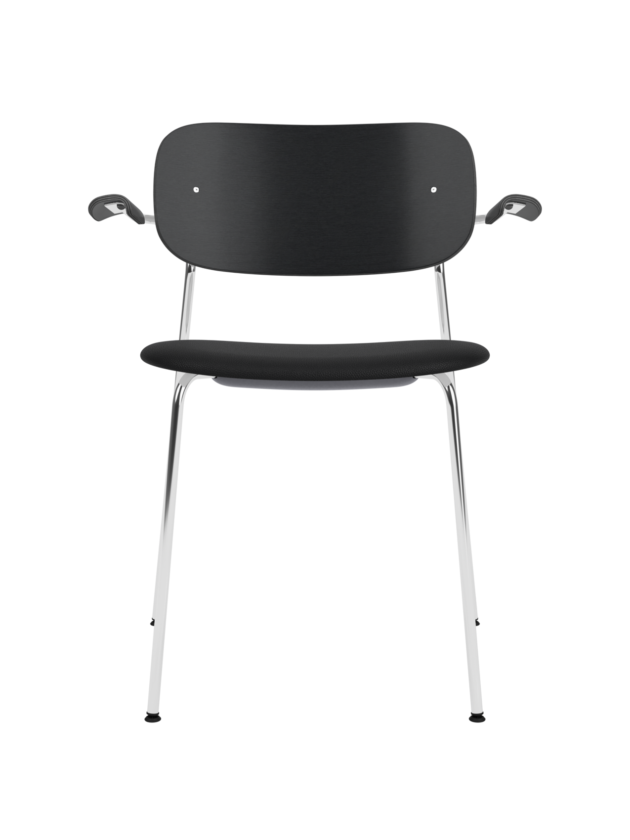 Dining Chair with Armrests, Upholstered Seat ¨C Chrome Base, Stackable