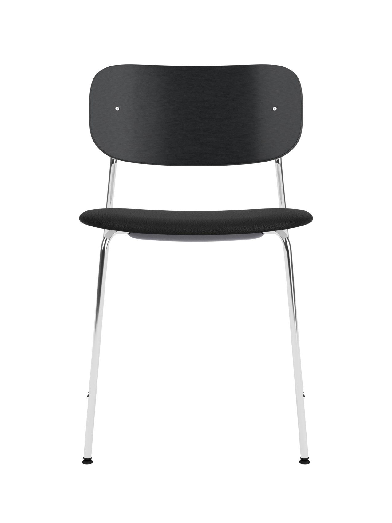 Dining Chair, Upholstered Seat ¨C Chrome Base, Wide Veneer Back, Stackable