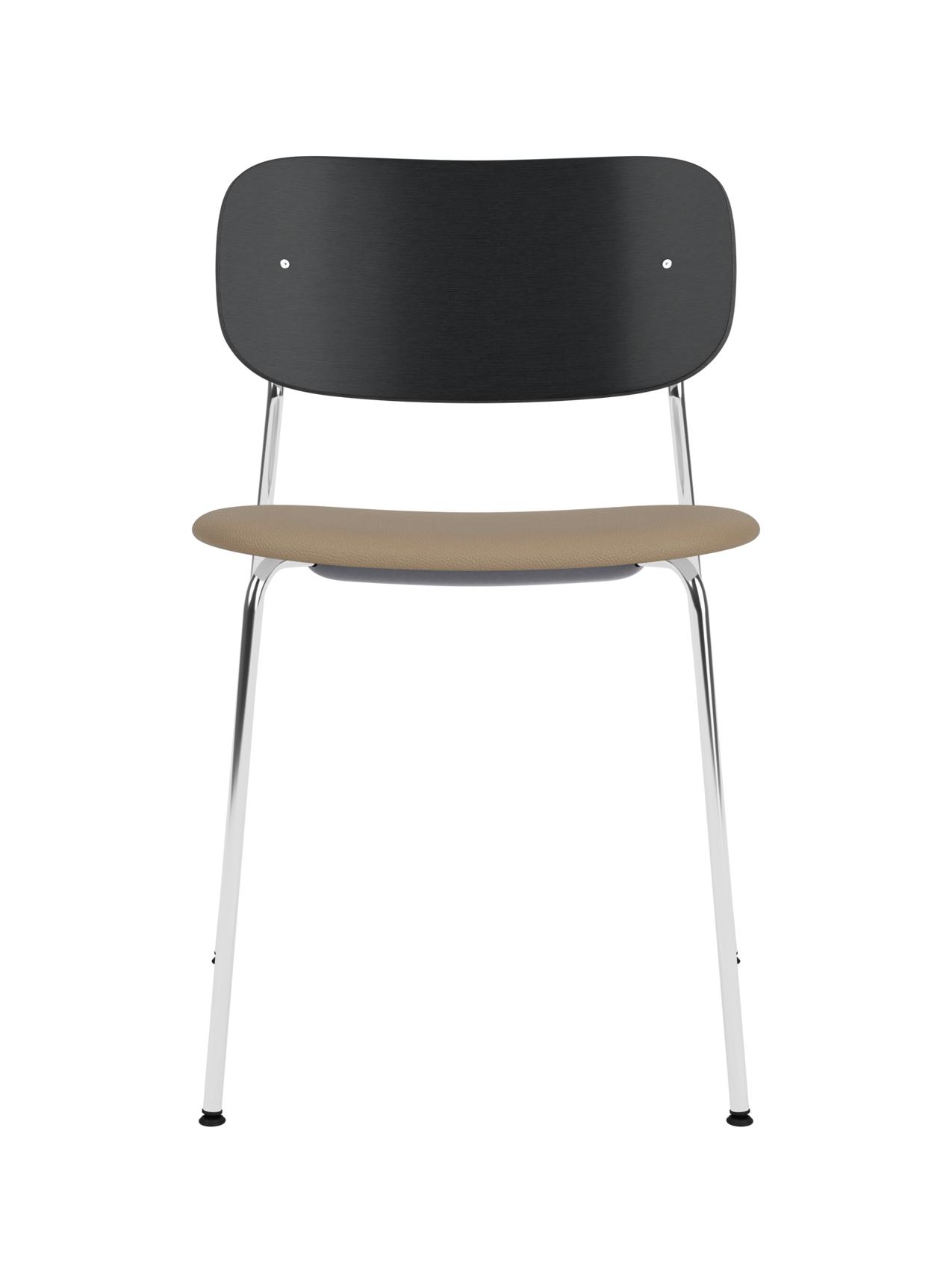 Dining Chair, Upholstered Seat ¨C Chrome Base, Wide Veneer Back, Stackable