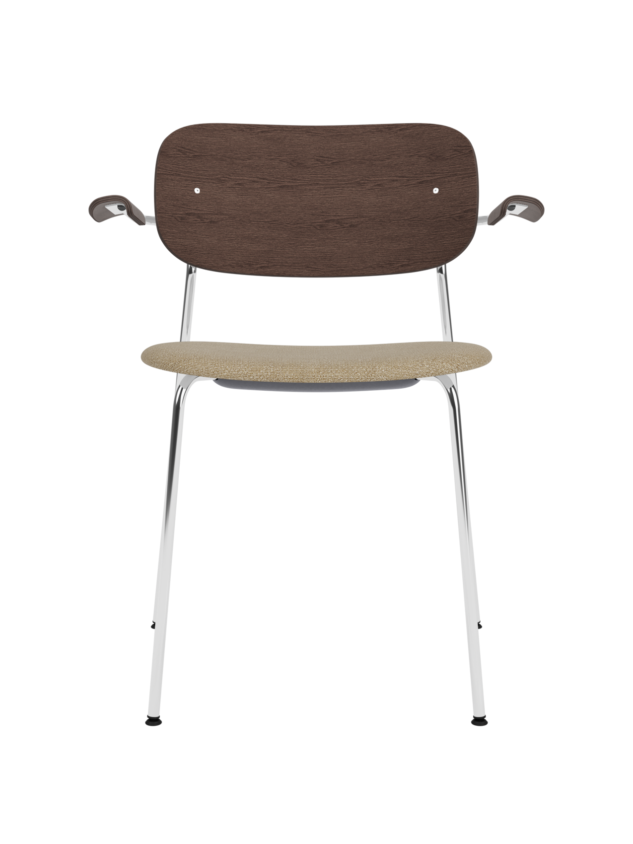 Dining Chair with Armrests, Upholstered Seat ¨C Chrome Base, Stackable
