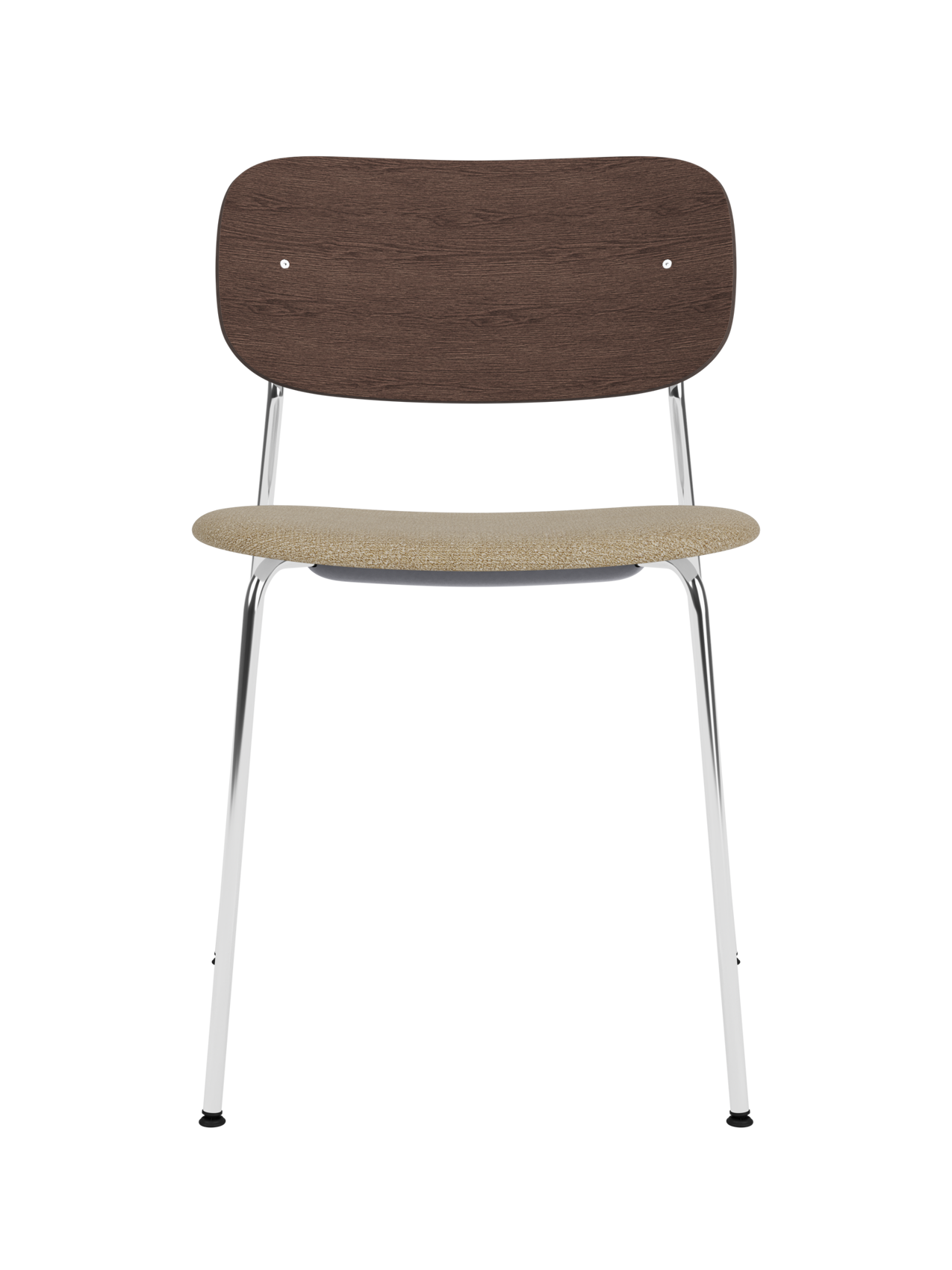Dining Chair, Upholstered Seat ¨C Chrome Base, Wide Veneer Back, Stackable