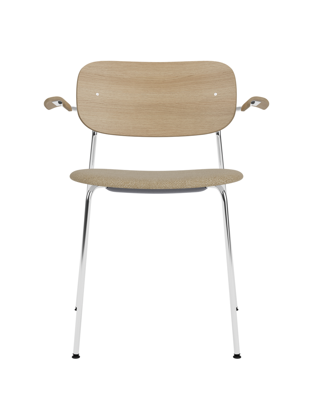 Dining Chair with Armrests, Upholstered Seat ¨C Chrome Base, Stackable