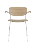 Dining Chair with Armrests, Upholstered Seat ¨C Chrome Base, Stackable