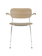 Dining Chair with Armrests, Upholstered Seat ¨C Chrome Base, Stackable