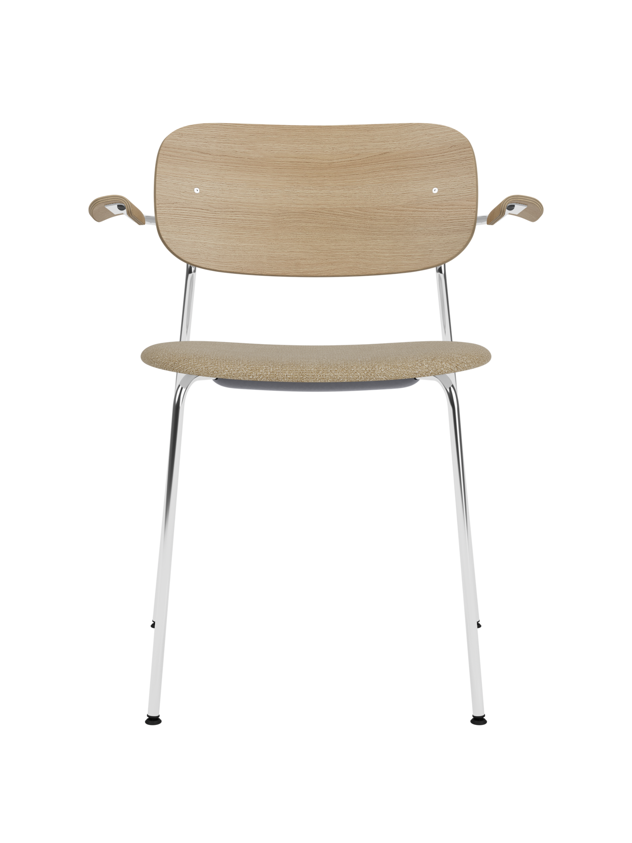 Dining Chair with Armrests, Upholstered Seat ¨C Chrome Base, Stackable