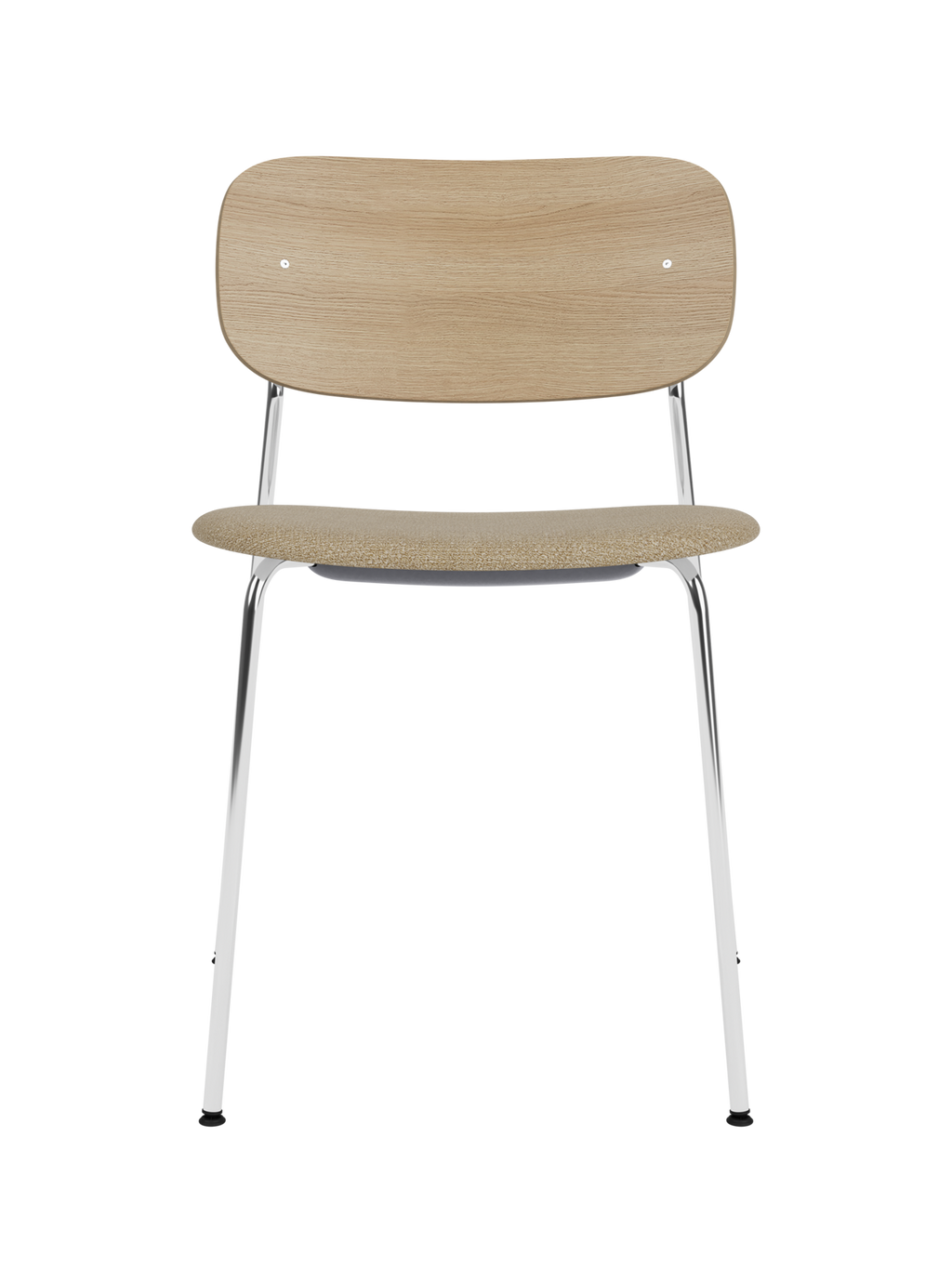 Dining Chair, Upholstered Seat ¨C Chrome Base, Wide Veneer Back, Stackable