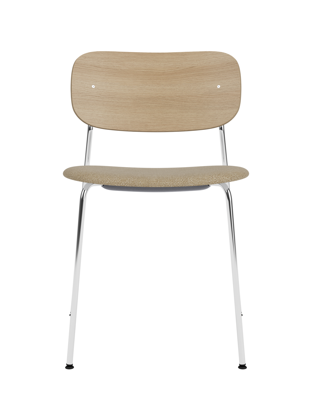 Dining Chair, Upholstered Seat ¨C Chrome Base, Wide Veneer Back, Stackable