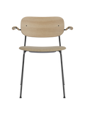 Dining Chair with Armrests, Upholstered Seat ¨C Black Frame, Stackable