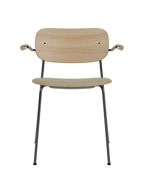 Dining Chair with Armrests, Upholstered Seat ¨C Black Frame, Stackable