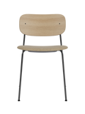 Dining Chair, Upholstered Seat ¨C Black Frame, Wide Veneer Back, Stackable