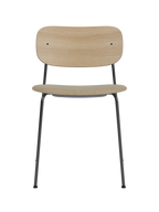 Dining Chair, Upholstered Seat ¨C Black Frame, Wide Veneer Back, Stackable