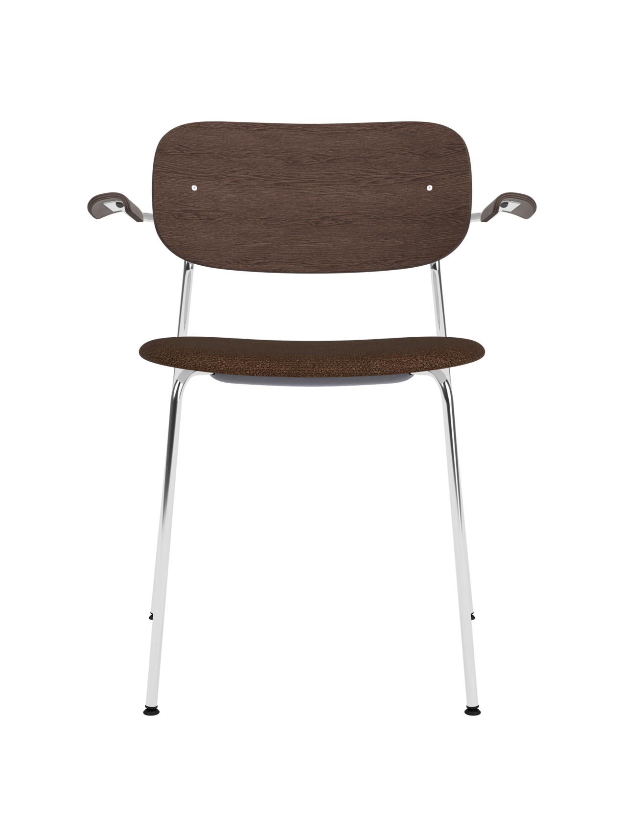Dining Chair with Armrests, Upholstered Seat ¨C Chrome Base, Stackable