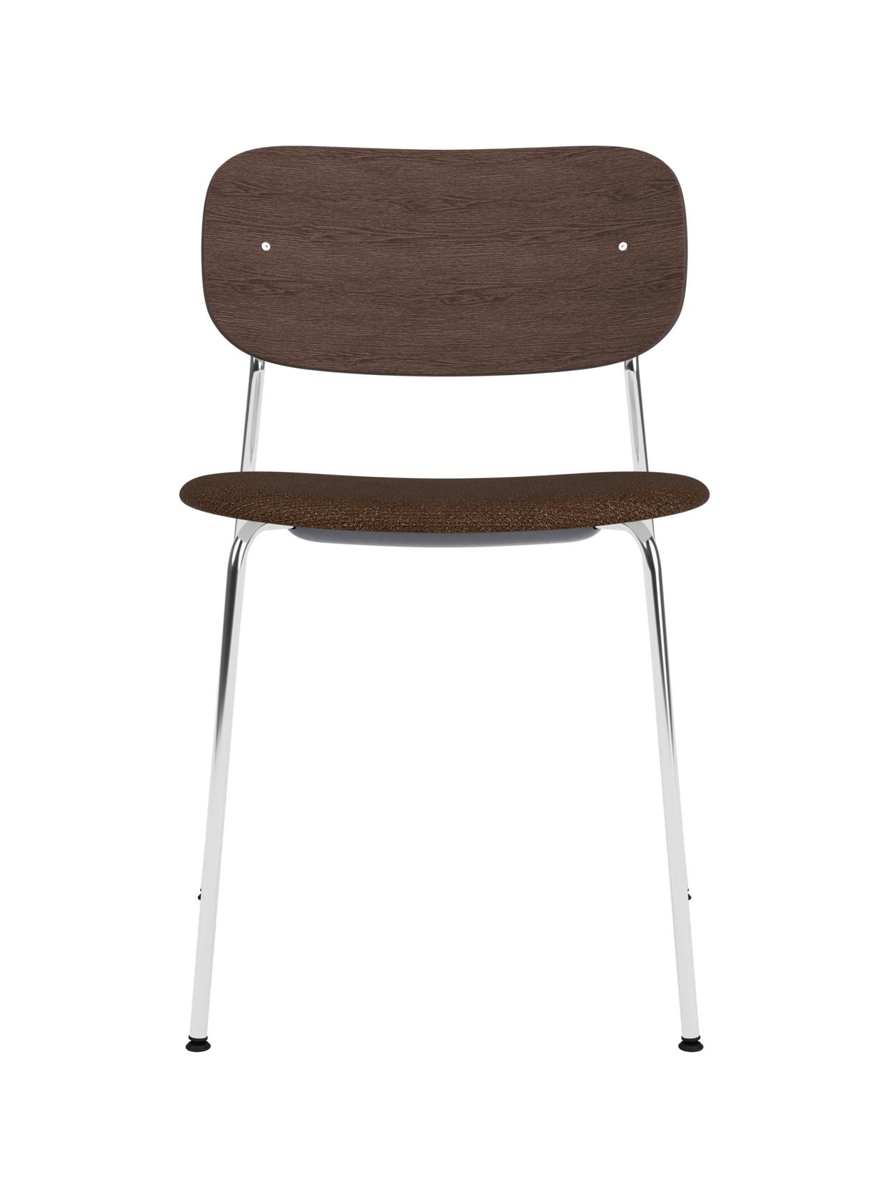 Dining Chair, Upholstered Seat ¨C Chrome Base, Wide Veneer Back, Stackable