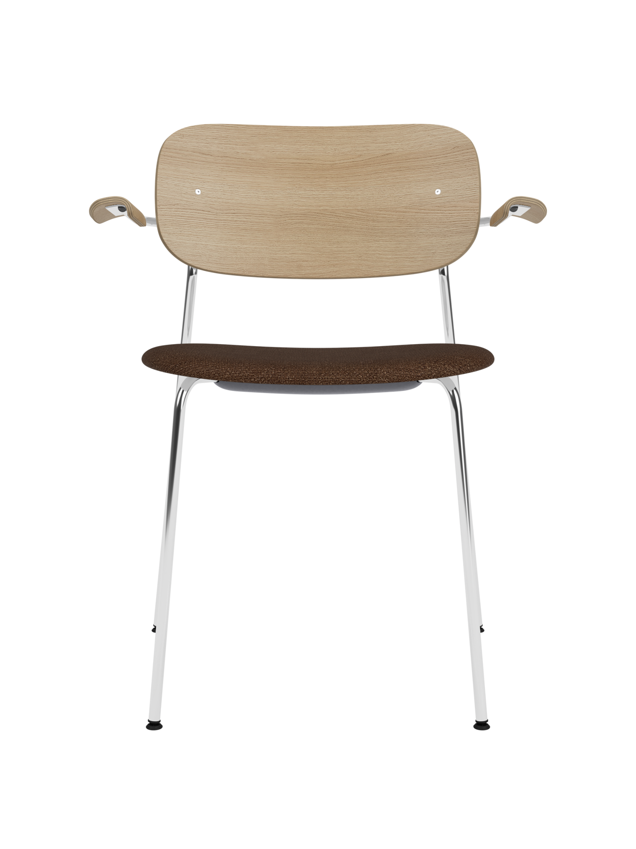 Dining Chair with Armrests, Upholstered Seat ¨C Chrome Base, Stackable