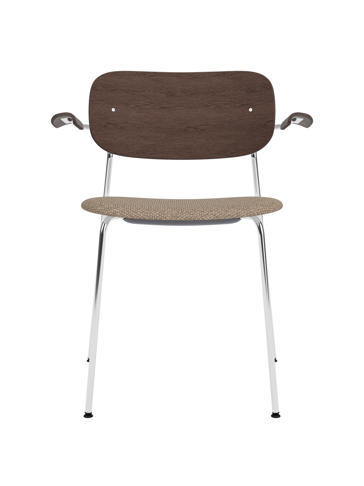 Dining Chair with Armrests, Upholstered Seat ¨C Chrome Base, Stackable